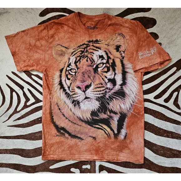 The Mountain Other - Vintage 2000 Busch Gardens The Mountain Barbara Keith Tie Dye Tiger T Shirt Sz M